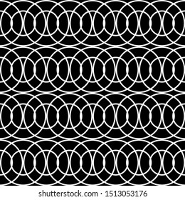 Design seamless chain pattern. Abstract monochrome circle background. Vector art
