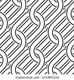 Design seamless chain pattern. Abstract monochrome ellipse background. Vector art