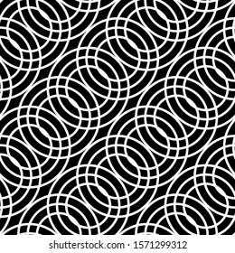 Design seamless chain pattern. Abstract monochrome circle background. Vector art