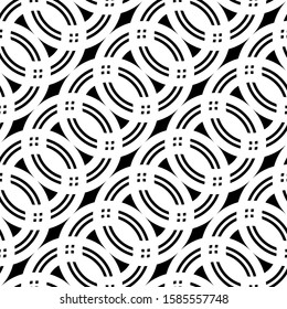 Design seamless chain pattern. Abstract monochrome circle background. Vector art