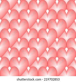 Design seamless colorful heart pattern. Valentine's Day background. Vector art