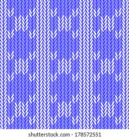 Design seamless colorful knitted pattern. Thread textured textile background. Vector art