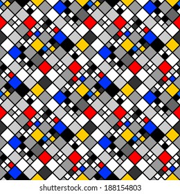 Design seamless colorful mosaic pattern. Abstract diamond geometric background. Vector art