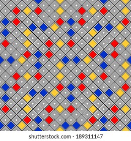 Design seamless colorful mosaic pattern. Abstract diamond geometric background. Vector art