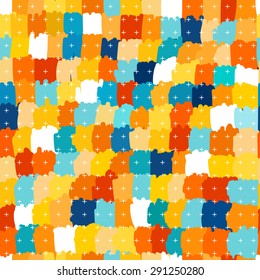 Design seamless colorful mosaic pattern. Abstract square geometric background. Vector art
