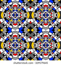 Design seamless colorful mosaic pattern. Abstract decorative background. Vector art. No gradient