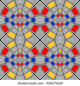 Design seamless colorful mosaic pattern. Abstract decorative background. Vector art. No gradient