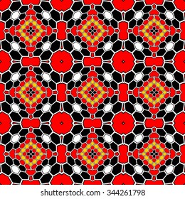 Design seamless colorful mosaic pattern. Abstract decorative background. Vector art. No gradient