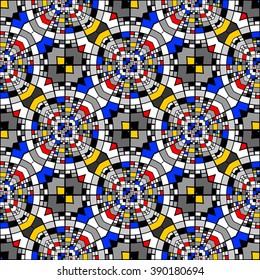 Design seamless colorful mosaic pattern. Abstract decorative background. Vector art. No gradient