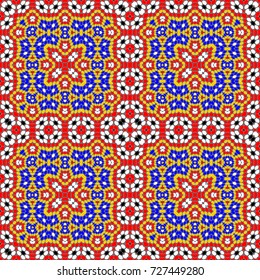Design seamless colorful mosaic pattern. Abstract decorative background. Vector art. No gradient