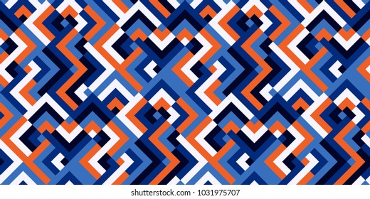 Design seamless colorful pattern. Abstract square geometric background. Vector Illustration.