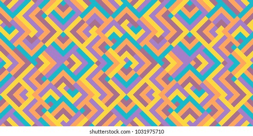 Design seamless colorful pattern. Abstract square geometric background. Vector Illustration.