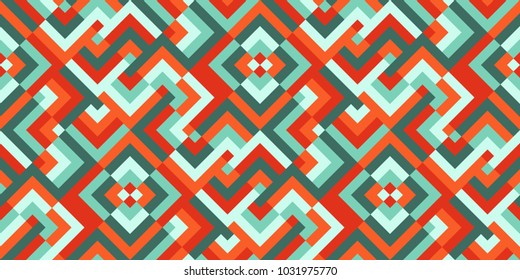 Design seamless colorful pattern. Abstract square geometric background. Vector Illustration.