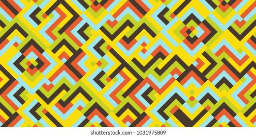Design seamless colorful pattern. Abstract square geometric background. Vector Illustration.