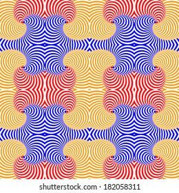 Design seamless colorful swirl movement pattern. Abstract twisting lines textured background. Vector art