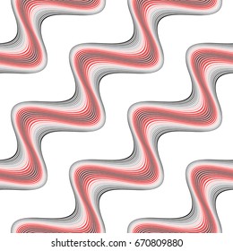 Design seamless colorful waving pattern. Abstract diagonal background. Vector art. No gradient