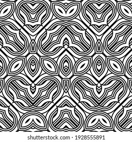 Design seamless decorative geometric pattern. Abstract monochrome stripy background. Vector art