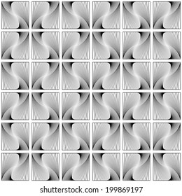Design seamless decorative geometric pattern. Abstract monochrome waving lines background. Speckled texture. Vector art