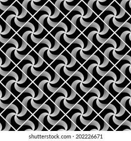 Design seamless decorative geometric pattern. Abstract monochrome waving lines background. Speckled texture. Vector art