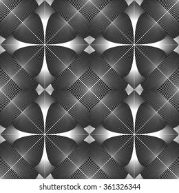 Design seamless decorative geometric pattern. Abstract monochrome lines background. Vector art. No gradient
