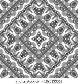 Diseño de un patrón de encaje decorativo impecable. Resumen del fondo monocromo del diamante. Arte vectorial
