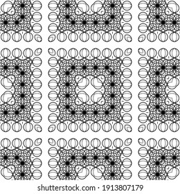 Design seamless decorative lacy pattern. Abstract square monochrome background. Vector art