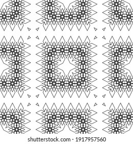 Design seamless decorative lacy pattern. Abstract square monochrome background. Vector art