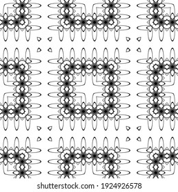 Design seamless decorative lacy pattern. Abstract square monochrome background. Vector art