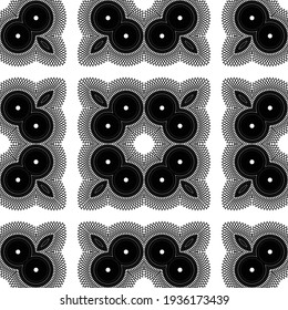 Design seamless decorative lacy pattern. Abstract square monochrome background. Vector art