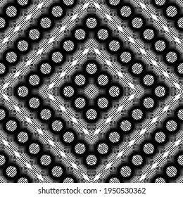 Design seamless decorative lacy pattern. Abstract diamond monochrome background. Vector art