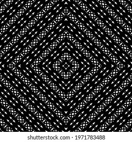 Design seamless decorative lacy pattern. Abstract diamond monochrome background. Vector art