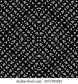 Design seamless decorative lacy pattern. Abstract diamond monochrome background. Vector art