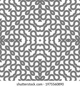 Design seamless decorative lacy pattern. Abstract geometric monochrome background. Vector art