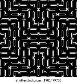 Diseño de un patrón de encaje decorativo impecable. Resumen del fondo geométrico monocromo. Arte vectorial