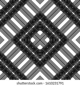 Design seamless decorative pattern. Abstract monochrome lacy background. Vector art