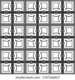 Design seamless decorative pattern. Abstract monochrome grating background. Vector art