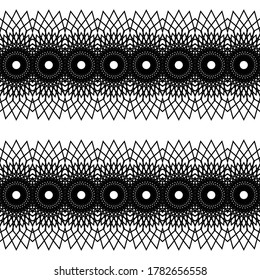 Design seamless decorative pattern. Abstract monochrome lacy background. Vector art