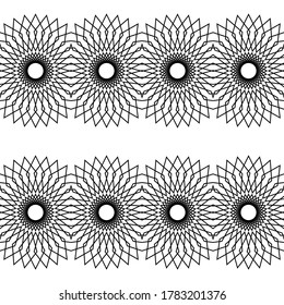 Design seamless decorative pattern. Abstract monochrome lacy background. Vector art