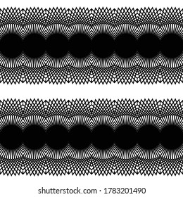 Design seamless decorative pattern. Abstract monochrome lacy background. Vector art