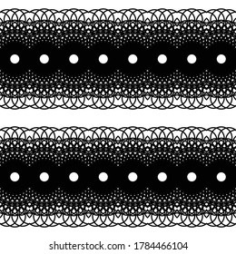 Design seamless decorative pattern. Abstract monochrome lacy background. Vector art