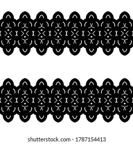 Diseño de un patrón decorativo impecable. Resumen de fondo de encaje monocromo. Arte vectorial