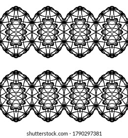 Design seamless decorative pattern. Abstract monochrome lacy background. Vector art