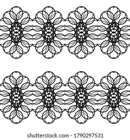Design seamless decorative pattern. Abstract monochrome lacy background. Vector art