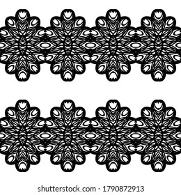Diseño de un patrón decorativo impecable. Resumen de fondo de encaje monocromo. Arte vectorial