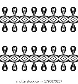 Design seamless decorative pattern. Abstract monochrome lacy background. Vector art