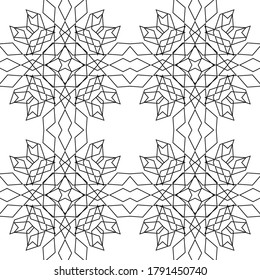 Diseño de un patrón decorativo impecable. Resumen de fondo de encaje monocromo. Arte vectorial
