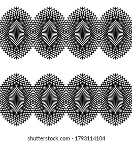 Design seamless decorative pattern. Abstract monochrome lacy background. Vector art
