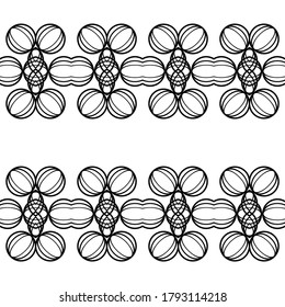 Diseño de un patrón decorativo impecable. Resumen de fondo de encaje monocromo. Arte vectorial
