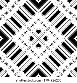 Design seamless decorative pattern. Abstract monochrome lacy background. Vector art