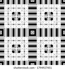 Design seamless decorative pattern. Abstract monochrome lacy background. Vector art